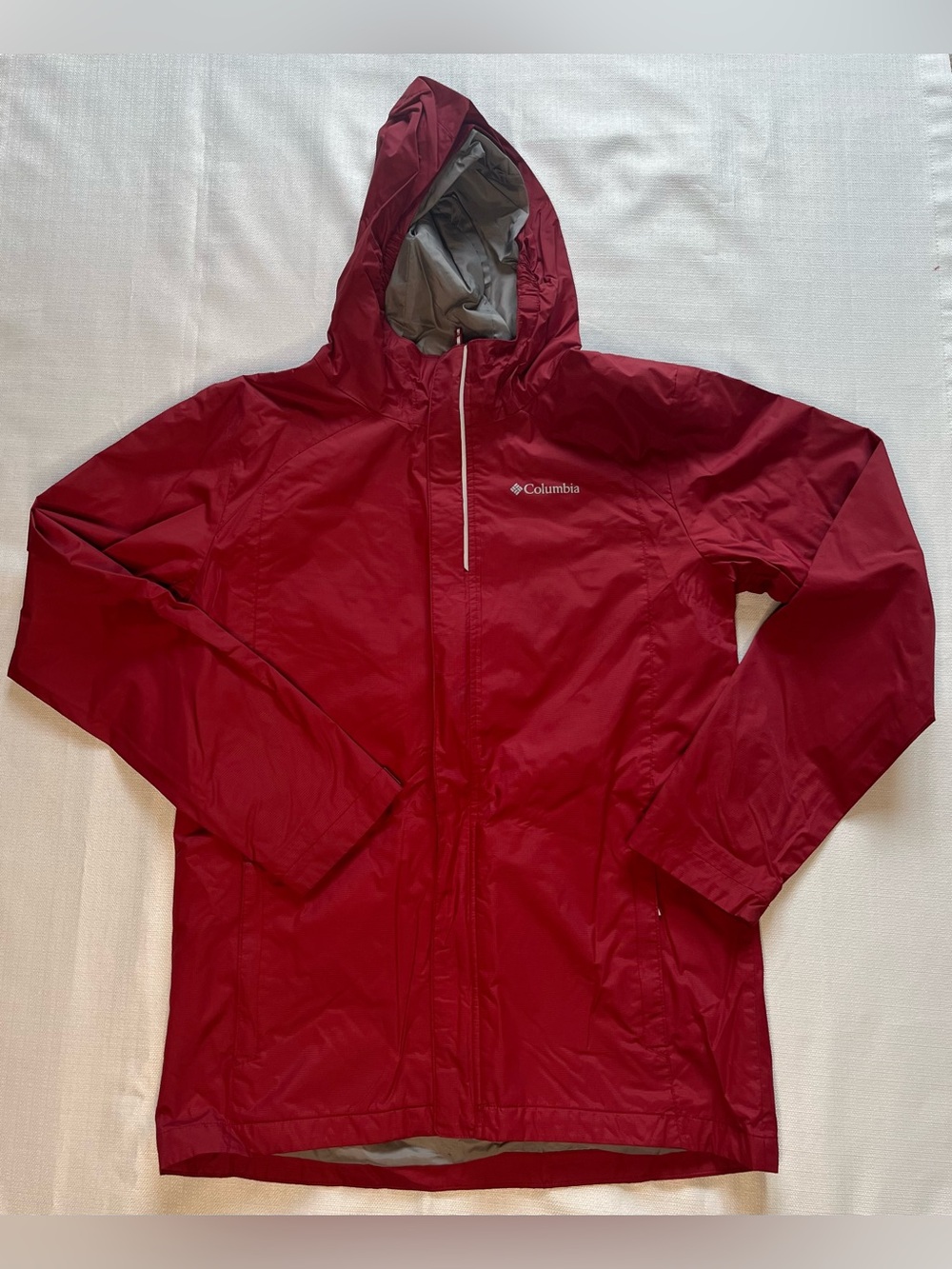 Columbia Kids Red Hooded Rain Jacket Waterproof Lightweight Packable Gorpcore